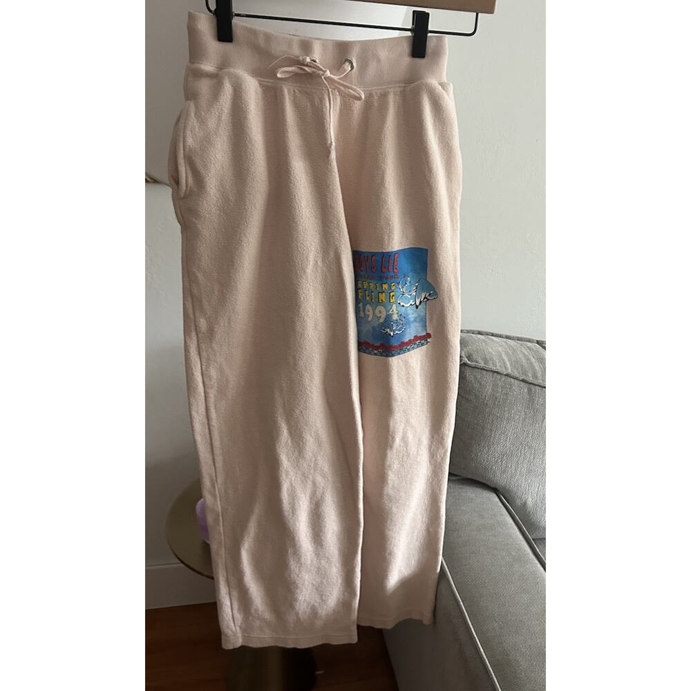 Boys Lie Women's Graphic Embroidered Sweatpants Size XS French Terry